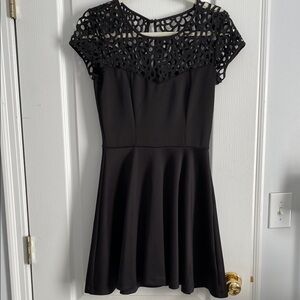 Trixxi Black Fit and Flare Mini Dress for Cocktail